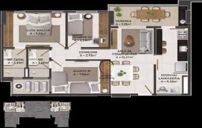 Apartamento, 3 quartos, 77 m² - Foto 1