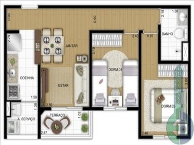 Apartamento, 2 quartos, 50 m² - Foto 4