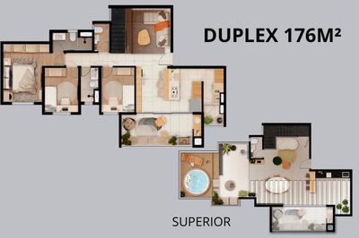 Cobertura, 3 quartos, 176 m² - Foto 2
