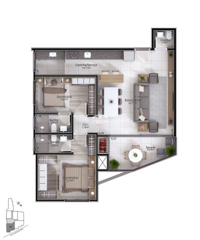 Apartamento, 2 quartos, 89 m² - Foto 2