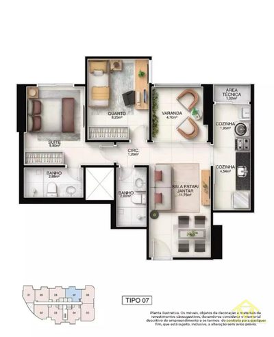Apartamento, 2 quartos, 60 m² - Foto 2