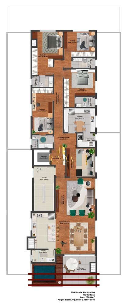 Cobertura, 3 quartos, 227 m² - Foto 2