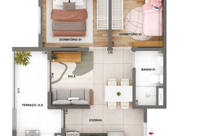 Apartamento, 2 quartos, 46 m² - Foto 5