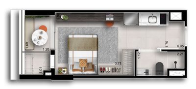 Apartamento, 1 quarto, 34 m² - Foto 1