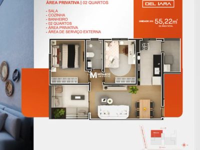 Apartamento, 2 quartos, 55 m² - Foto 1
