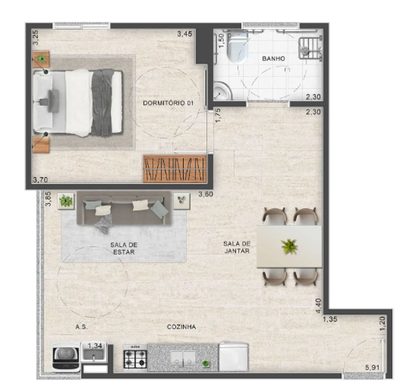 Apartamento, 2 quartos, 41 m² - Foto 1
