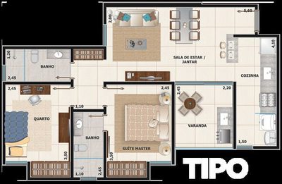 Apartamento, 2 quartos, 58 m² - Foto 3