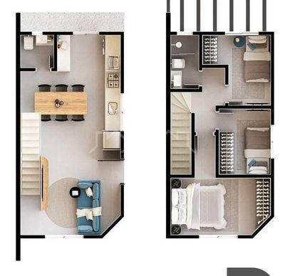 Sobrado, 2 quartos, 58 m² - Foto 3