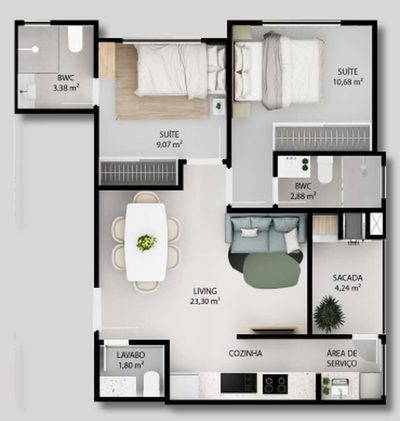 Apartamento, 2 quartos, 123 m² - Foto 2