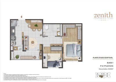 Apartamento, 2 quartos, 49 m² - Foto 2
