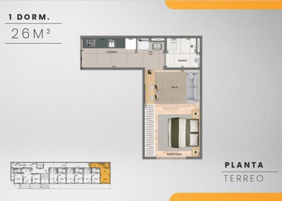 Apartamento, 1 quarto, 25 m² - Foto 3