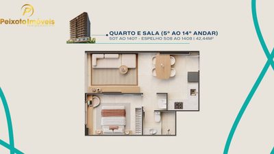 Apartamento, 1 quarto, 42 m² - Foto 2