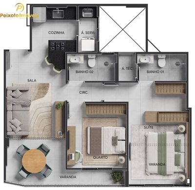 Apartamento, 2 quartos, 74 m² - Foto 3