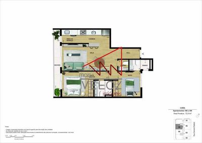 Apartamento, 2 quartos, 72 m² - Foto 1