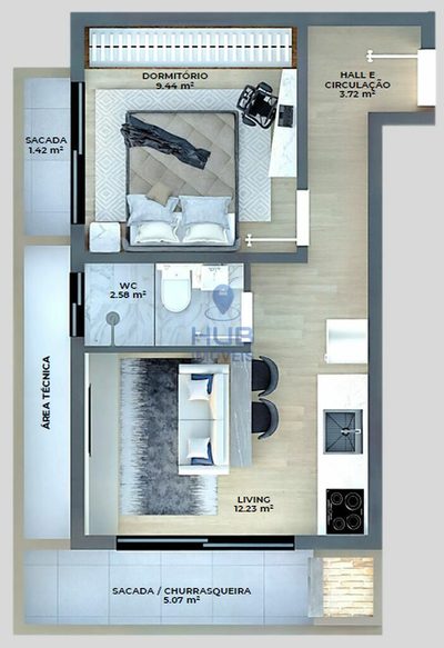 Apartamento, 1 quarto, 41 m² - Foto 4