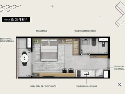 Apartamento, 1 quarto, 25 m² - Foto 2