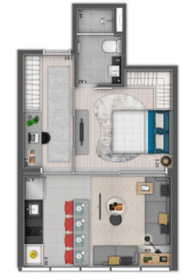 Apartamento, 1 quarto, 32 m² - Foto 3