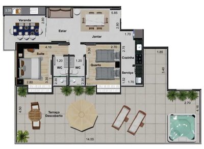 Apartamento, 2 quartos, 68 m² - Foto 3