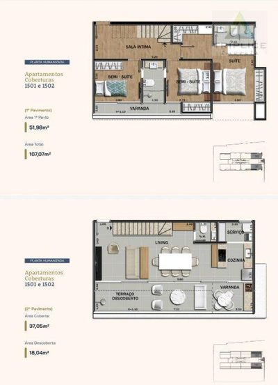 Cobertura, 2 quartos, 107 m² - Foto 2