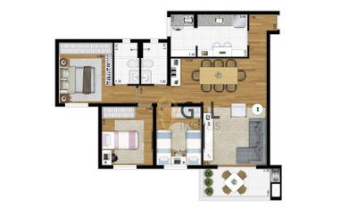 Apartamento, 3 quartos, 83 m² - Foto 2