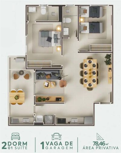Apartamento, 2 quartos, 78 m² - Foto 3