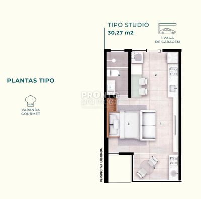 Apartamento, 1 quarto, 30 m² - Foto 2