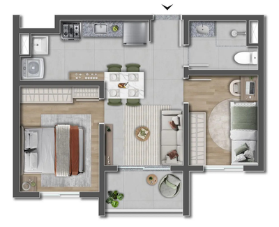 Apartamento, 2 quartos, 54 m² - Foto 3