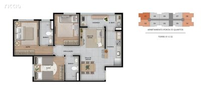 Apartamento, 3 quartos, 66 m² - Foto 3