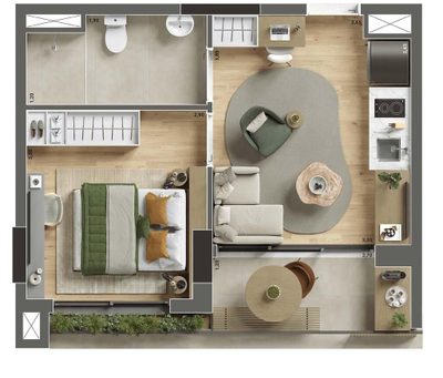 Apartamento, 1 quarto, 36 m² - Foto 3