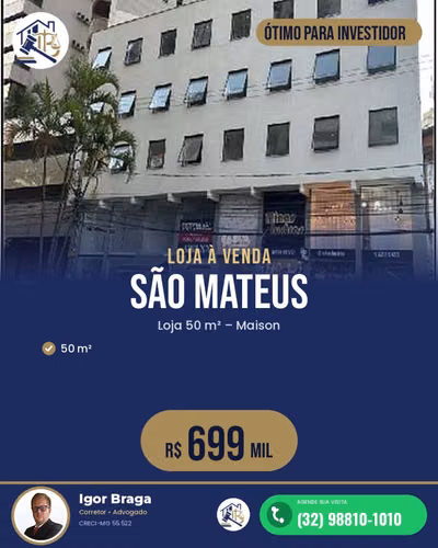 Loja-Salão, 50 m² - Foto 1