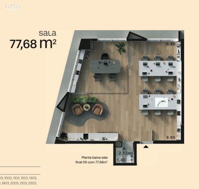 Sala-Conjunto, 77 m² - Foto 2
