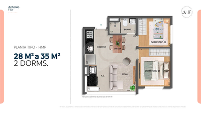 Apartamento, 2 quartos, 28 m² - Foto 3