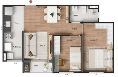 Apartamento, 2 quartos, 44 m² - Foto 5