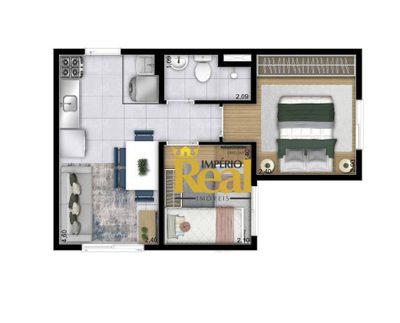 Apartamento, 2 quartos, 32 m² - Foto 1
