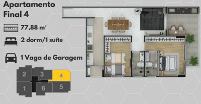 Apartamento, 2 quartos, 77 m² - Foto 4