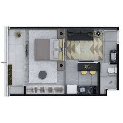 Apartamento, 1 quarto, 36 m² - Foto 2