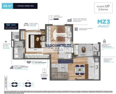 Apartamento, 2 quartos, 56 m² - Foto 1