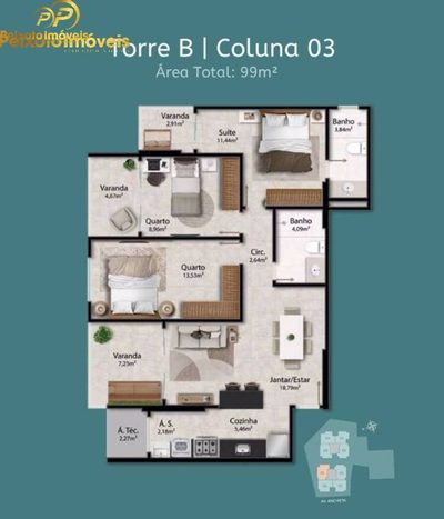 Apartamento, 99 m² - Foto 2