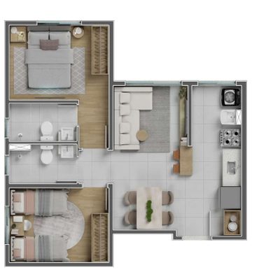 Apartamento, 2 quartos, 49 m² - Foto 3