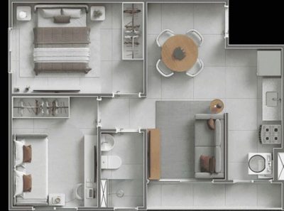 Apartamento, 2 quartos, 43 m² - Foto 3