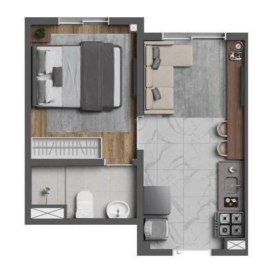 Apartamento, 1 quarto, 24 m² - Foto 2