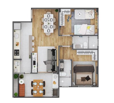 Apartamento, 2 quartos, 65 m² - Foto 3