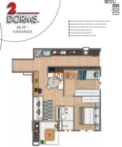 Apartamento, 2 quartos, 58 m² - Foto 2
