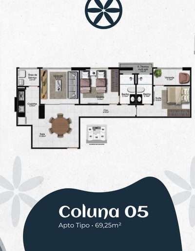 Apartamento, 2 quartos, 69 m² - Foto 2