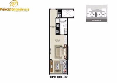 Apartamento, 1 quarto, 34 m² - Foto 2