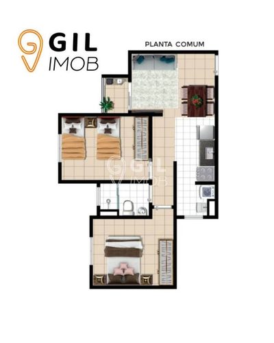 Apartamento, 2 quartos, 50 m² - Foto 1