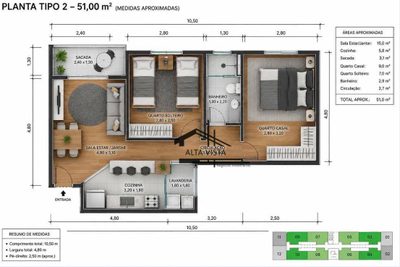 Apartamento, 2 quartos, 51 m² - Foto 3