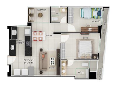 Apartamento, 3 quartos, 78 m² - Foto 5