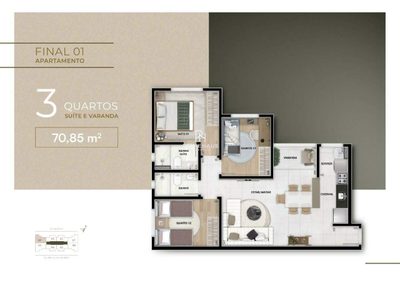Apartamento, 3 quartos, 70 m² - Foto 2