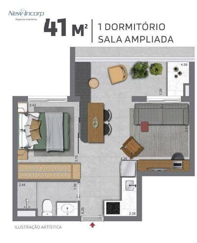 Apartamento, 2 quartos, 41 m² - Foto 2